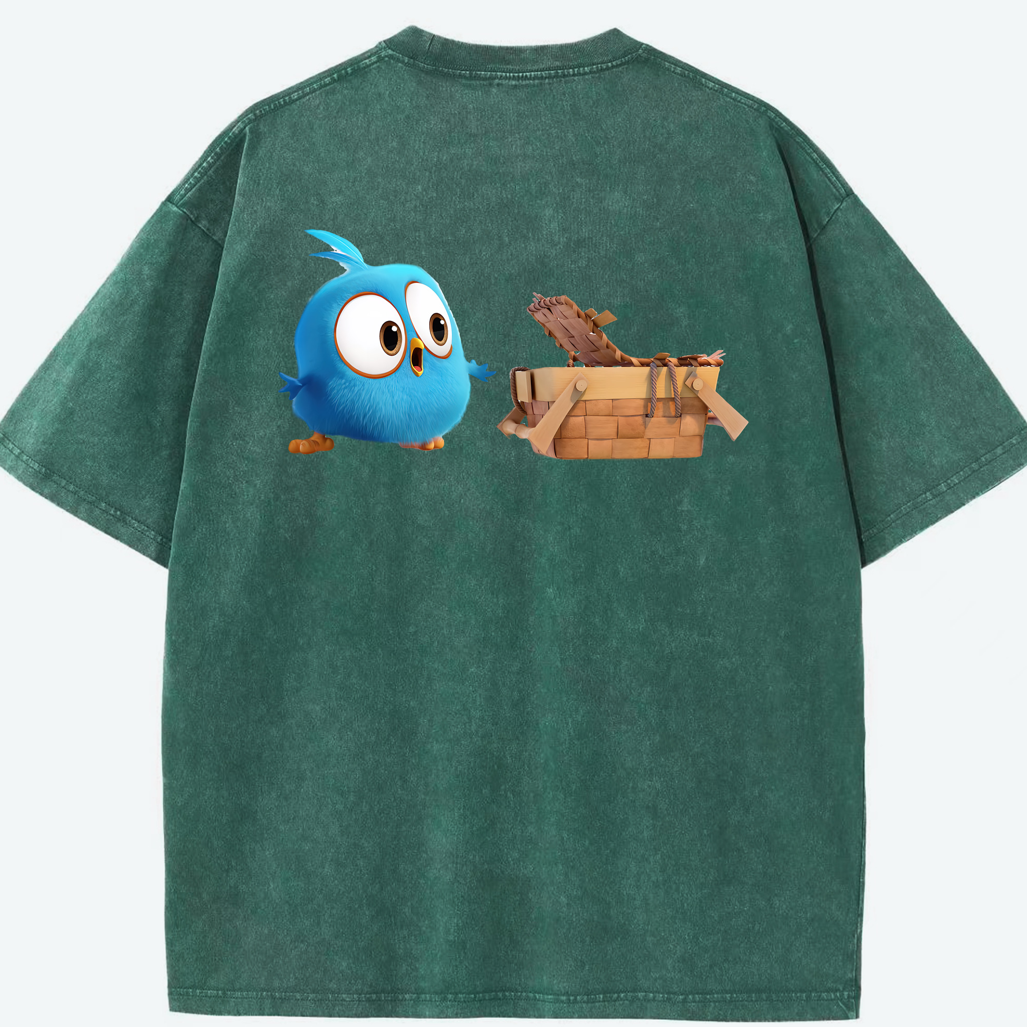 （画像用） Angry Birds アングリーバード 綿100% ヴィンテージ風 半袖Tシャツ（背面プリント）